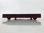 Antique Japanese Wood Lacquered Low Table Brown Serving Tray Ozen Kurumizen L505