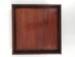 Antique Japanese Wood Lacquered Low Table Brown Serving Tray Ozen Kurumizen L505