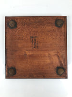 Antique Japanese Wood Lacquered Low Table Brown Serving Tray Ozen Kurumizen L505