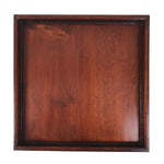 Antique Japanese Wood Lacquered Low Table Brown Serving Tray Ozen Kurumizen L505