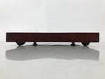 Antique Japanese Wood Lacquered Low Table Brown Serving Tray Ozen Kurumizen L508