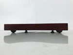 Antique Japanese Wood Lacquered Low Table Brown Serving Tray Ozen Kurumizen L508