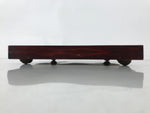 Antique Japanese Wood Lacquered Low Table Brown Serving Tray Ozen Kurumizen L508