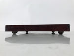 Antique Japanese Wood Lacquered Low Table Brown Serving Tray Ozen Kurumizen L509