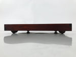 Antique Japanese Wood Lacquered Low Table Brown Serving Tray Ozen Kurumizen L510
