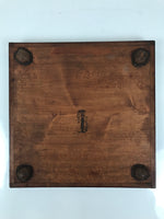 Antique Japanese Wood Lacquered Low Table Brown Serving Tray Ozen Kurumizen L510