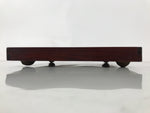 Antique Japanese Wood Lacquered Low Table Brown Serving Tray Ozen Kurumizen L512