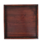 Antique Japanese Wood Lacquered Low Table Brown Serving Tray Ozen Kurumizen L512