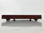 Antique Japanese Wood Lacquered Low Table Brown Serving Tray Ozen Kurumizen L513