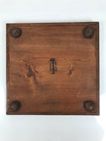 Antique Japanese Wood Lacquered Low Table Brown Serving Tray Ozen Kurumizen L513