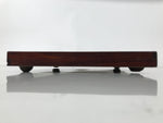 Antique Japanese Wood Lacquered Low Table Brown Serving Tray Ozen Kurumizen L514