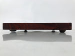 Antique Japanese Wood Lacquered Low Table Brown Serving Tray Ozen Kurumizen L514