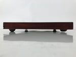 Antique Japanese Wood Lacquered Low Table Brown Serving Tray Ozen Kurumizen L514