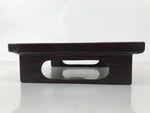 Antique Japanese Wooden Lacquered Low Table Brown Serving Tray Ozen Square L491
