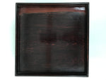 Antique Japanese Wooden Lacquered Low Table Brown Serving Tray Ozen Square L491