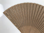 Chinese Carved Sandalwood Folding Fan Sensu Vtg Floral Pattern White Tassel 5D22