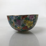 Chinese Porcelain Sake Cup Vtg Ochoko Flower God Peach Gold Colorful Gold G277
