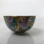 Chinese Porcelain Sake Cup Vtg Ochoko Flower God Peach Gold Colorful Gold G277