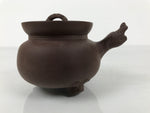 Chinese Yixing Clay Teapot Vtg Lidded Zisha Kyusu Shishi Lion Ceramic Brown Y519