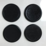 Japanese Abalone Shell Drink Saucer Vtg Chataku Coaster 5pc Black Resin L391