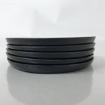 Japanese Abalone Shell Drink Saucer Vtg Chataku Coaster 5pc Black Resin L391