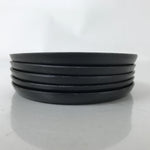 Japanese Abalone Shell Drink Saucer Vtg Chataku Coaster 5pc Black Resin L391