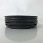 Japanese Abalone Shell Drink Saucer Vtg Chataku Coaster 5pc Black Resin L391