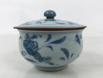 Japanese Arita Porcelain Lidded Teacup Sometsuke Flowers Blue White Yunomi TC602