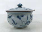 Japanese Arita Porcelain Lidded Teacup Sometsuke Flowers Blue White Yunomi TC604