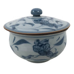 Japanese Arita Porcelain Lidded Teacup Sometsuke Flowers Blue White Yunomi TC604