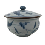 Japanese Arita Porcelain Lidded Teacup Sometsuke Flowers Blue White Yunomi TC605