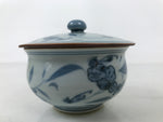 Japanese Arita Porcelain Lidded Teacup Sometsuke Flowers Blue White Yunomi TC606
