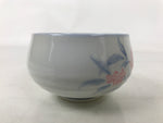 Japanese Arita Porcelain Teacup Vtg Berry Leaves Pink Blue Sencha Yunomi TC580