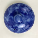 Japanese Arita Ware Ceramic Lidded Teapot Vtg Blue White Leaves W/ Strainer Y248