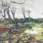 Japanese Art Print Reproduction Military Battle Kalijati Bombing WWII War FL485