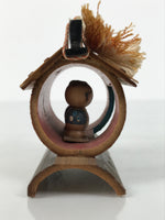 Japanese Bamboo Kokeshi Doll Vtg Kimono Couple Figurine Palanquin Hakone KF829