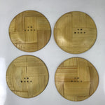 Japanese Bamboo Okinawa Drink Saucer Chataku Coaster Souvenir 4pc Dancer L392