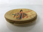 Japanese Bamboo Okinawa Drink Saucer Chataku Coaster Souvenir 4pc Dancer L392