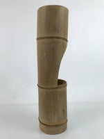 Japanese Bamboo Tube Flower Vase Kabin Vtg Ikebana Arrangement Brown FK101