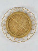 Japanese Bamboo Weave Drink Saucer 5pc Set Vtg Chataku Coaster Takeami UR932