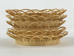 Japanese Bamboo Weave Drink Saucer 5pc Set Vtg Chataku Coaster Takeami UR932