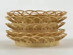 Japanese Bamboo Weave Drink Saucer 5pc Set Vtg Chataku Coaster Takeami UR932