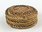 Japanese Bamboo Weave Drink Saucer 5pc Set Vtg Chataku Coaster Takeami UR934