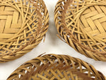 Japanese Bamboo Weave Drink Saucer 5pc Set Vtg Chataku Coaster Takeami UR934