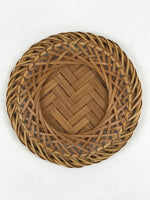 Japanese Bamboo Weave Drink Saucer 5pc Set Vtg Chataku Coaster Takeami UR934