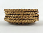 Japanese Bamboo Weave Drink Saucer 5pc Set Vtg Chataku Coaster Takeami UR934