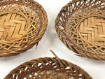 Japanese Bamboo Weave Drink Saucer 5pc Set Vtg Chataku Coaster Takeami UR935