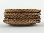 Japanese Bamboo Weave Drink Saucer 5pc Set Vtg Chataku Coaster Takeami UR935