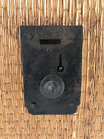 Japanese Bamboo Woven Storage Basket Vtg Traveler Chest Kago Iron Handles B222