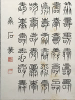 Japanese Boxed Hanging Scroll Kakejiku 100 Longevity Hyakujyu Calligraphy KJ163